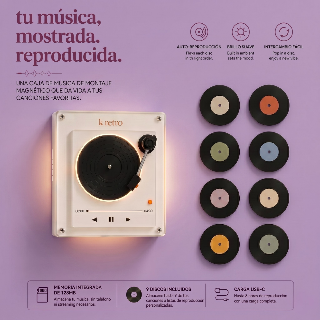 Reproductor de Vinilo Magnético de BTS